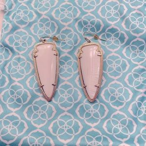 Kendra Scott white and gold arrow earrings